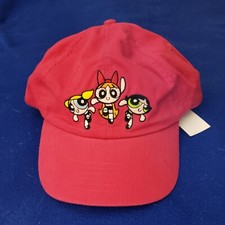 Powerpuff Girls Child's Size Embroidered Baseball Hat Ball Cap Red - ca. 1999