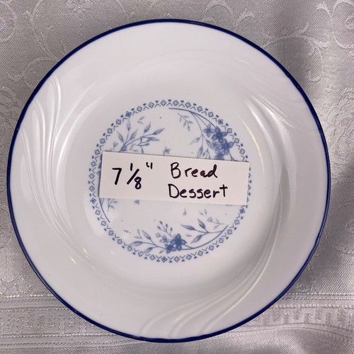 Corelle Celestial Blue (8) Salad or Bread Plates 7” Blue Flowers on Rim VGUC - Picture 2 of 7