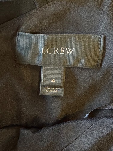 J Crew Jumpsuit Women 4 Black Crepe Cropped Wide Leg Tie Back Strappy Preppy - Picture 10 of 13
