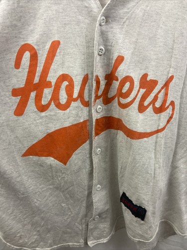 Vintage Hooters Gray Size Large Panamá City Beach Florida Baseball Jersey #00 - Picture 3 of 8