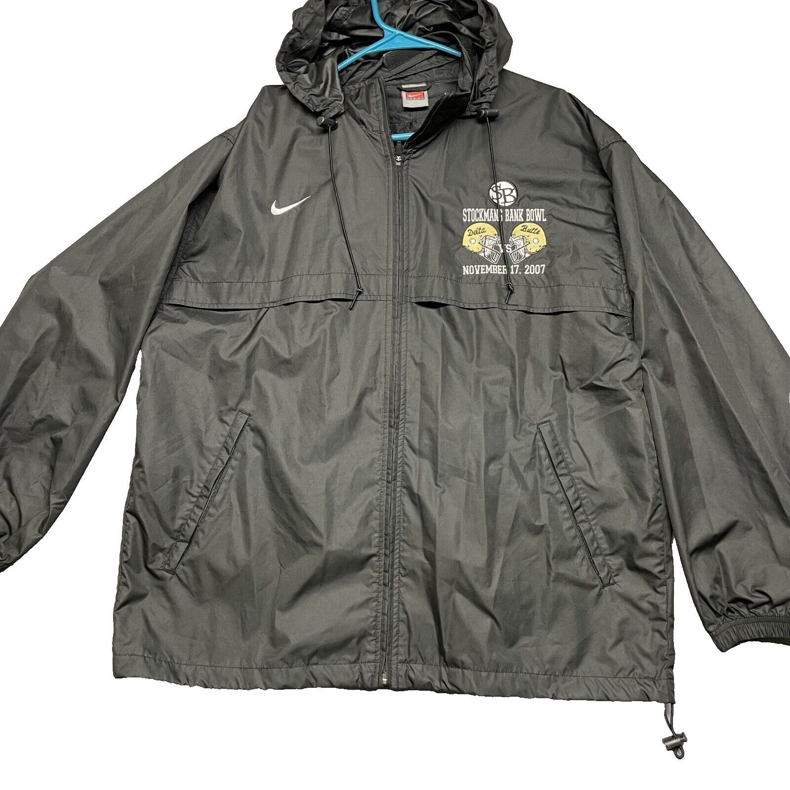 SACAI X NIKE Nike Felpa con Cappuccio Uomo L Nera Retrò Full Zip Stockmang Bank Bowl Giacca a Vento