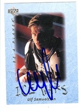 Ulf Samuelsson autographed Hockey Card (New York Rangers) 1996 Upper Deck #223