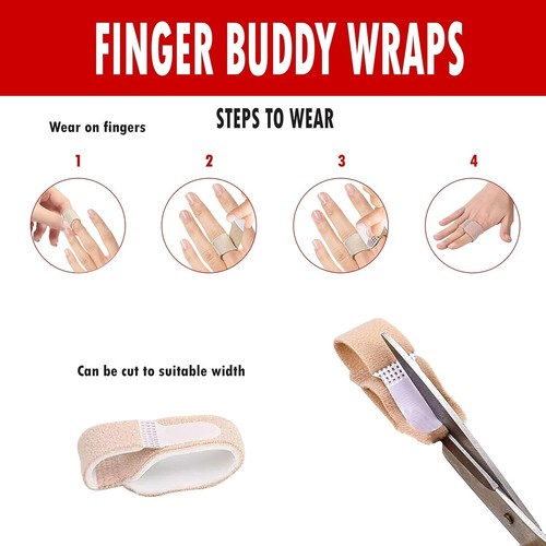 Finger Buddy Wraps 3 Stück Fingerschienen Tape für Holzhammer, verklemmt, geschwollen - Bild 10 von 16