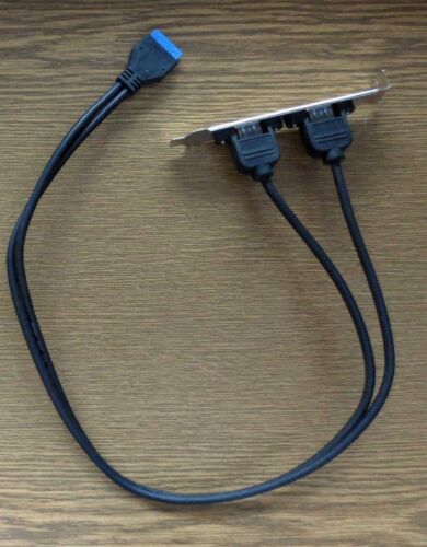 USB 3 Slotblech mit Kabel für den Anschluss ans Mainboard - USB3.0 Slotblende - Bild 1 von 1