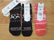 Stance Mistle Toes Crawdaddy Girls Socks  3 PAIRS 
