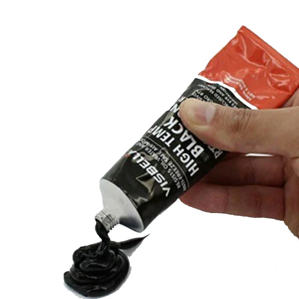 PASTA NERA SIGILLANTE SILICONE NERO ALTA TEMPERATURA RTV AUTO GUARNIZIONI MOTO - Immagine 2 di 3
