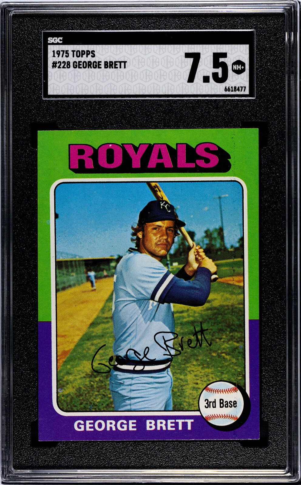 1975 Topps #228 George Brett Kansas City Royals SGC 7.5 NM+