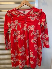 Tea Collection girls size 12 red floral long-sleeve knit dress