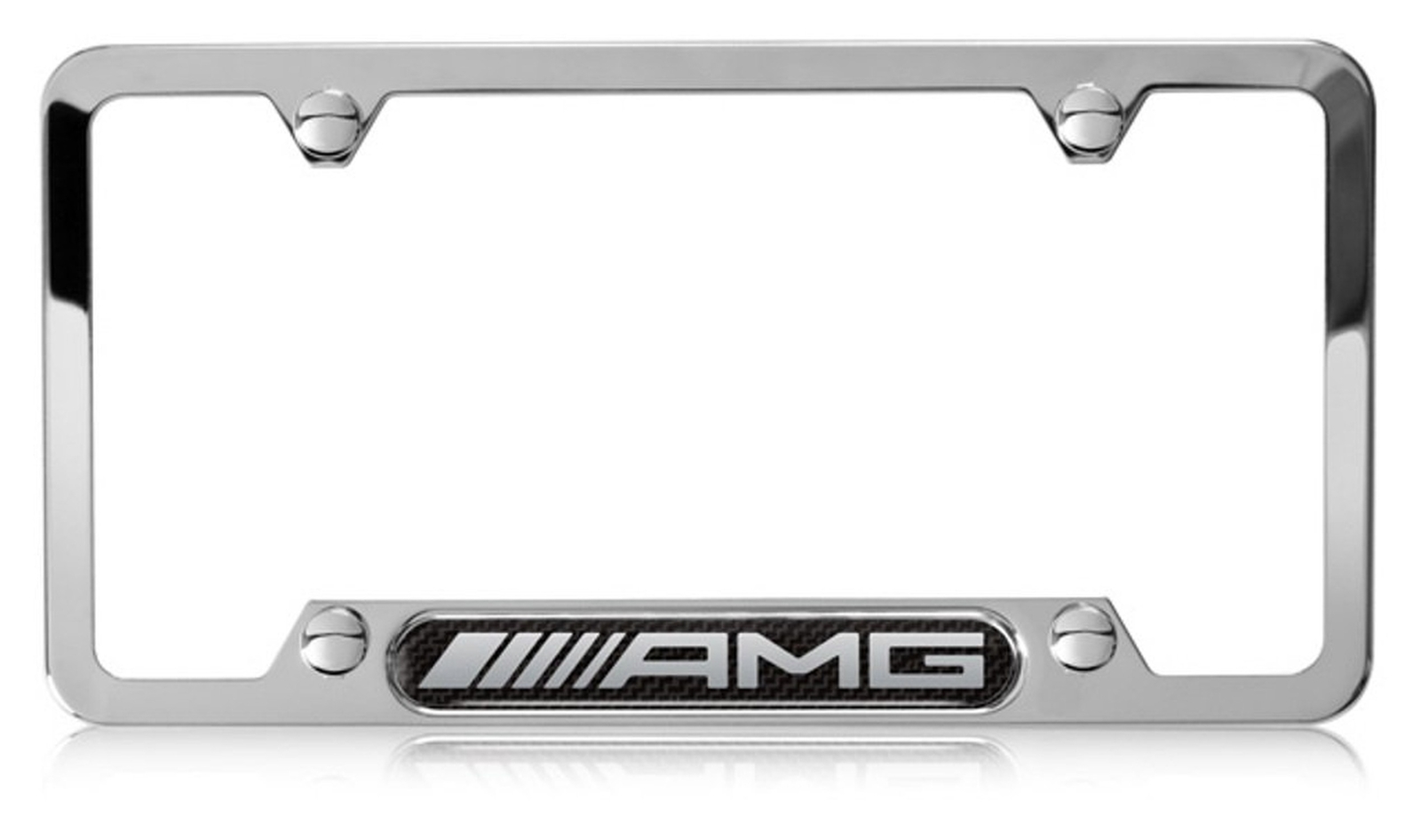 OEM Mercedes-Benz Stainless Steel Carbon Fiber License Plate Frame 