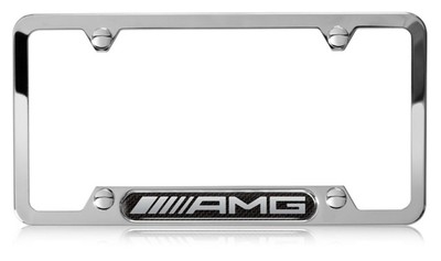 OEM Mercedes-Benz Stainless Steel Carbon Fiber License Plate Frame 