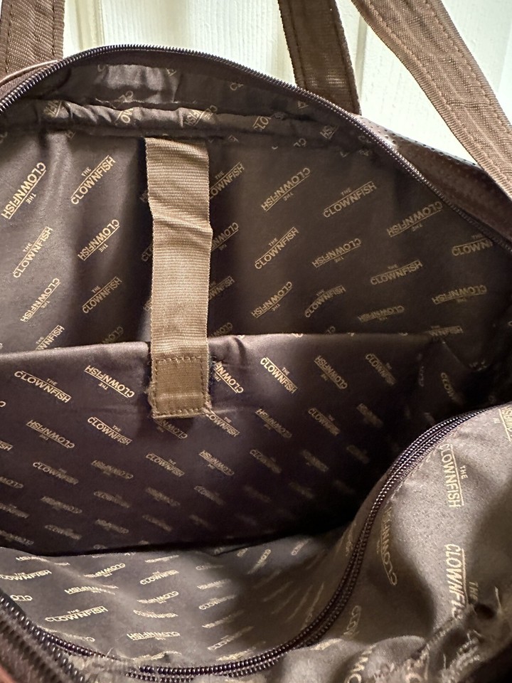 THE CLOWNFISH Brown leather Laptop Messenger Bag Shoulder Hand Bag. eBay