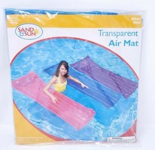 VINTAGE Sand N Sun Pool Inflatable Air Mat Swim Blue 72"x27" Raft Water NEW
