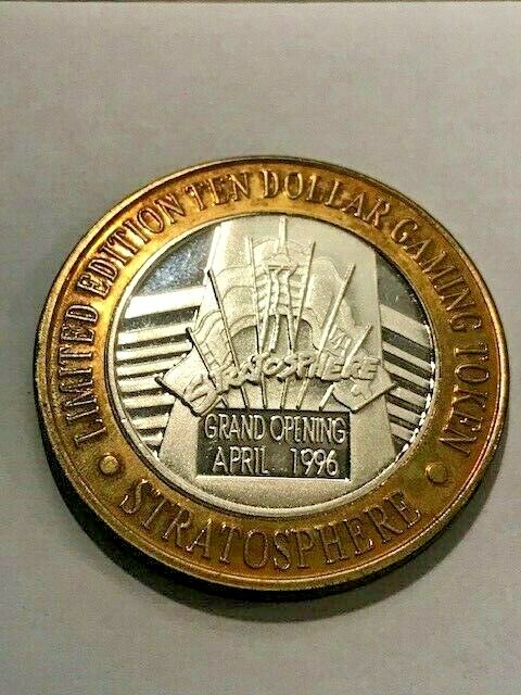 1996 Las Vegas Stratosphere 10 Dollar .999 Silver Gaming Token