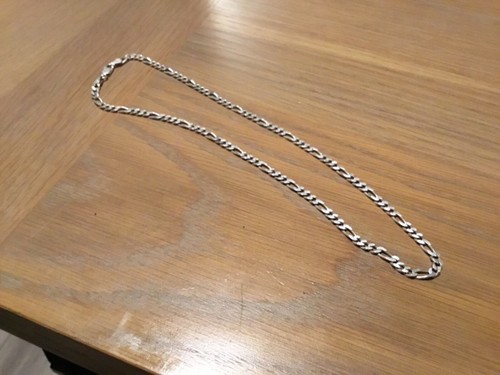 925 Silver Italy Figaro Necklace 18' Chain, 15.6 Grams, Worth a Look! - Picture 8 of 8