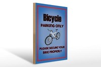 Holzschild Parken 30X40 Cm Fahrrad Bicycle Parking Only Deko Schild
