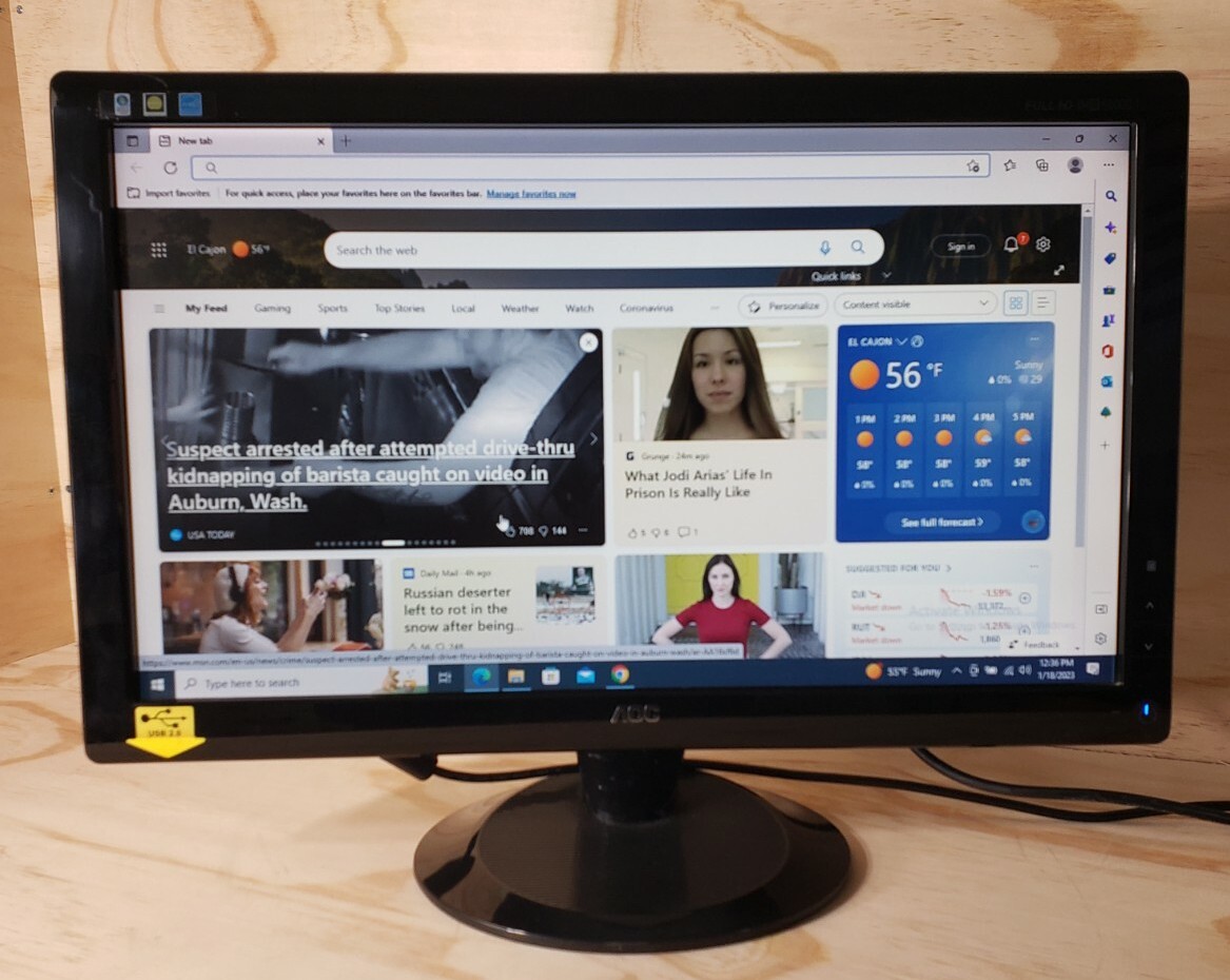 AOC 22'' DISPLAY 2236Vw LCD COMPUTER WIDESCREEN MONITOR 1920X1080