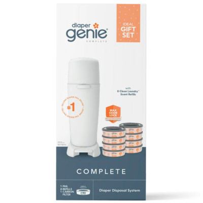DIAPER PAIL SET Includes Pail, 8 Refill Bags, 1 Carbon Filter