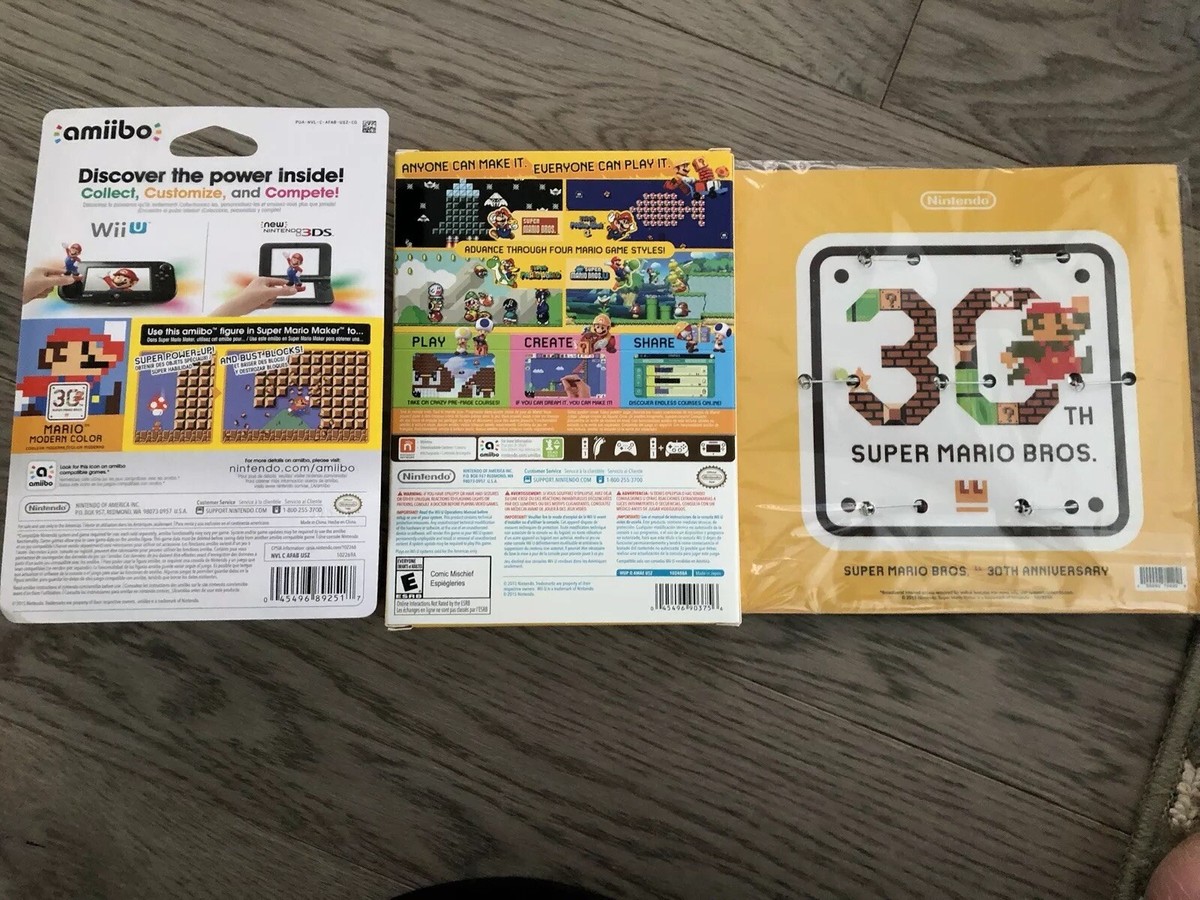 Super Mario Maker wii u, collectors set with 30th