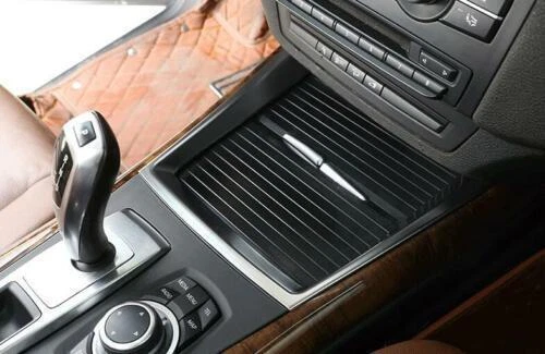 Para BMW X5 X6 E70 E71 2008-2013 Copa de agua Consola central ABS Cubierta Plateada Borde Foto 4 de 4