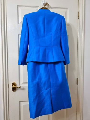 CC COUNTRY CASUALS ~ Size 10 Blue Dress & Jacket Set Wedding Mother of the Bride - Picture 6 of 8