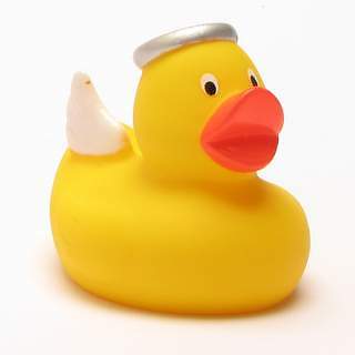 Badeente Engel gelb 6 cm Quietscheentchen Quietscheente Plastikente Gummiente