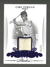 2018 Panini Flawless Carl Furillo Dodgers Greats Game Used Jersey Patch Sapphire