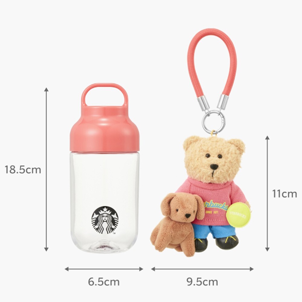 Starbucks☆Active Bottle+Bearista Keychain 430ml Starbucks Korea Active Walking Bottle Bearista Keychain 2025