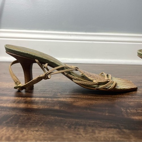 Carlos "Mambo" Leather Strappy Reptile Embossed Sandal Size 8 - Picture 5 of 9