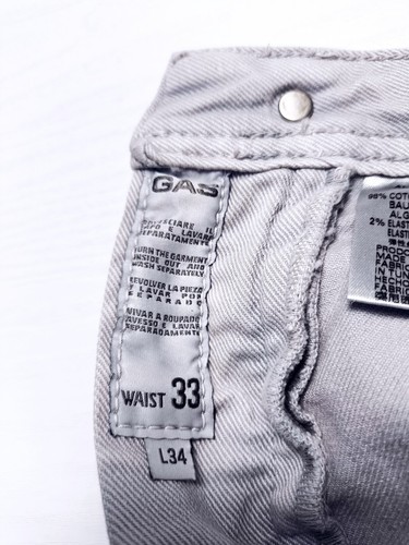 GAS Jeans Uomo Grigi Ghiaccio Chiari Albert Body Taglia 33 W33 / Tra 46 e 48 ITA - Foto 10 di 17