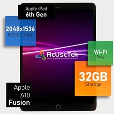 Apple iPad 6th Gen  LED IPS 9.7 in  Retina    32GB  Wi-Fi Only  Space Gray