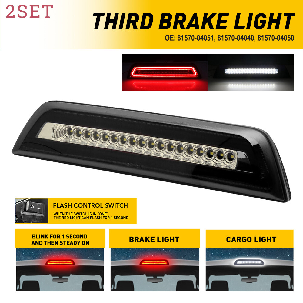 2016-2023 Toyota T LED Smoke Lens 3rd Brake Lamp Cargo Light 2Set