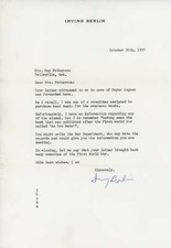 Irving BERLIN (Song): TLS about WWI Bands