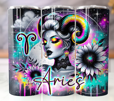 20oz Stainless Steel Tumbler   Aries Zodiac Woman   Bold Fiery Ram Energy