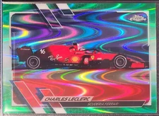 CHARLES LECLERC 2021 TOPPS FORMULA 1 F1 CHROME GREEN RAY WAVE PARALLEL 74/99 106