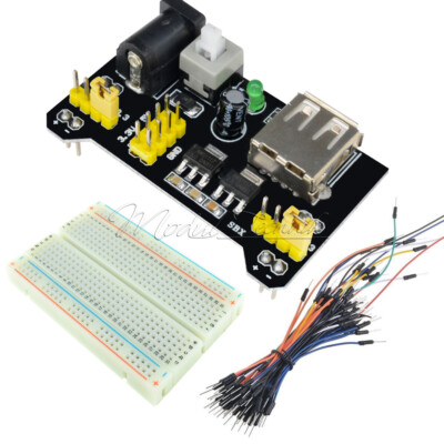 MB102 400 Point Solderless PCB Breadboard+Power Supply+65PCS Jump Cable Wires