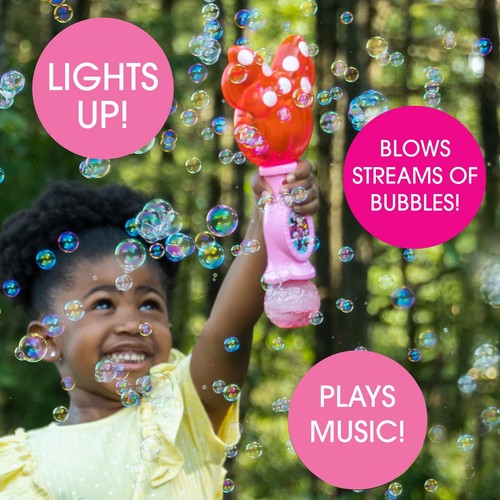 Disney Minnie Mouse Light & Sound Bubble Wand, Musical Toy with 4oz Solution - 第 3/12 張圖片