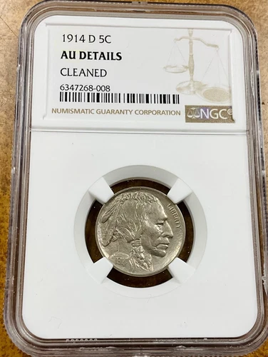 1914 D Buffalo nickel NGC AU details  scarcer date