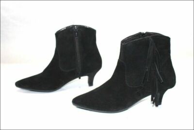 JACQUELINE RIU Bottines Low Boots Daim Noir T 38 TBE