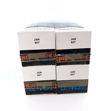 4 X JAN 807 CETRON TUBE. USA PROD. BLACK PLATES. MATCHED  QUAD. NOS/NIB. CJ  ENA