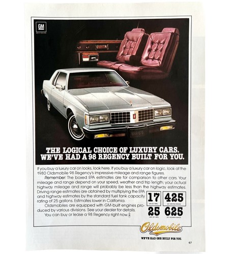 Oldsmobile 98 Regency Luxury Sedan 1979 Advertisement Automobilia DWKK4 - Picture 2 of 2