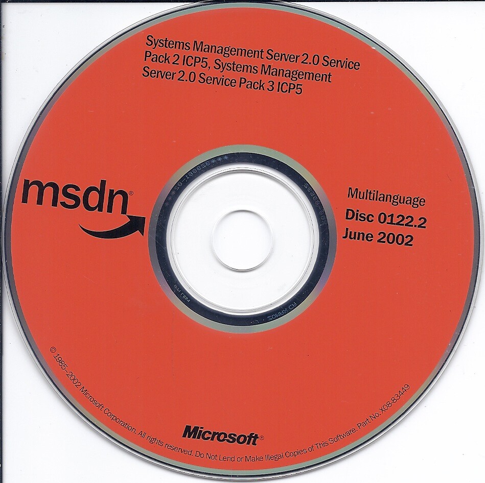vintage software- Microsoft System Management Server 2.0 - MSDN CD