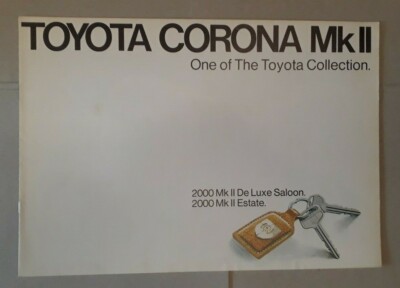 1971 Toyota Corona 1900 Mk. II De Luxe saloon car leaflet (RT62