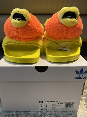 Adidas x Jeremy Scott Adilette Teddy Slides Size 7 W, 6 M | eBay