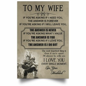 Le Melange Vegeta Bulma Poster A Ma Femme Je Vous Aime Seul Moment Citation Wall Art Ebay