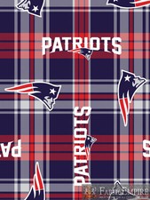 NFL New England Patriots Plaid Licensed Fleece Fabric NL-NFL-55-OT