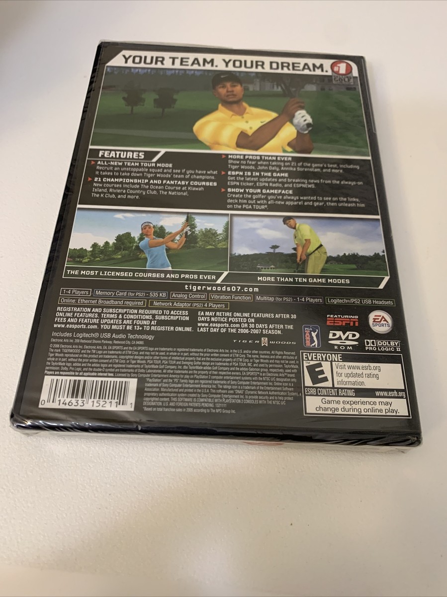 2007 PS2 Game: Tiger Woods PGA Tour 07 Playstation 2 (Sealed