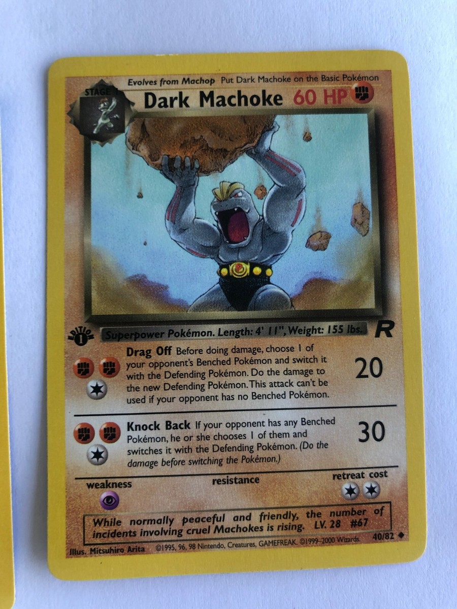 dark machoke pokemon card value 2000 Pokemon Team Rocket 1st Edition Dark Machoke 40/82