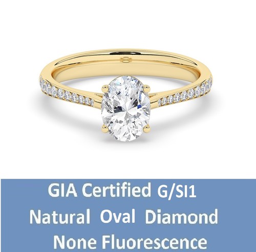 Oval Solitaire 18K Yellow Gold Engagement Ring, 0.50 ct, Natural GIA - Picture 3 of 21