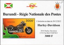 2010 HARLEY DAVIDSON CVO FAT BOB FXDFSE2 Motorbike Stamp Sheet #2 (2012 Burundi)
