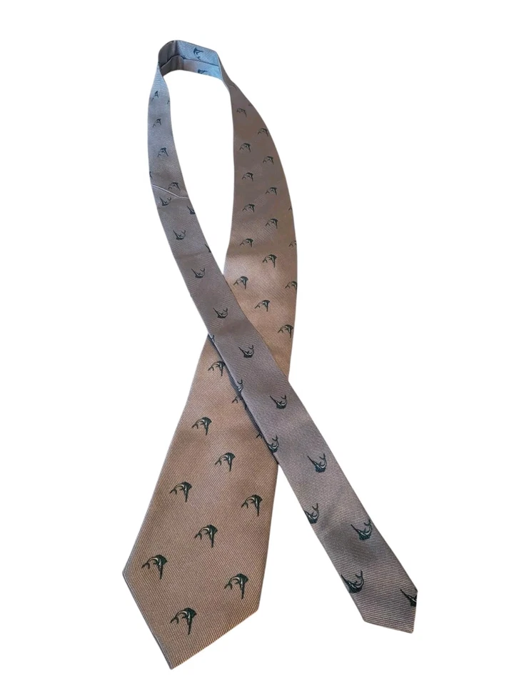 J. Corbata de diseñador Crew nueva con etiquetas azul azulado de lujo con pesca de marlins Foto 3 de 4